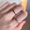 2-Piece Korean Style Micro-Pavé Diamond Roman Ring Set for Women - Simple, Fashionable Combination