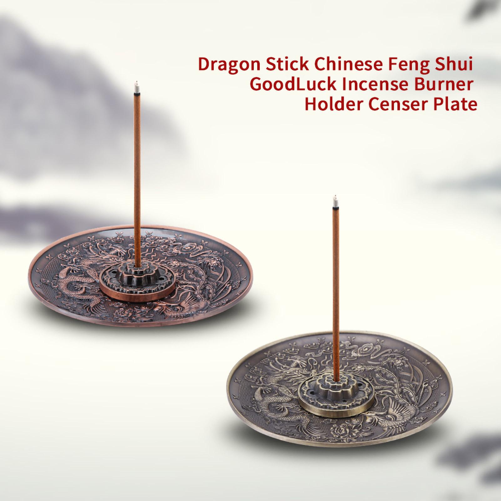 

Zinc Alloy Incense Stick Holder Dragon Pattern Plate for Bedroom Temple Bronze