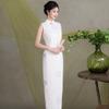 White sleeveless national style new Chinese Suzhou long cheongsam improved young 1011 new women's high sense summer