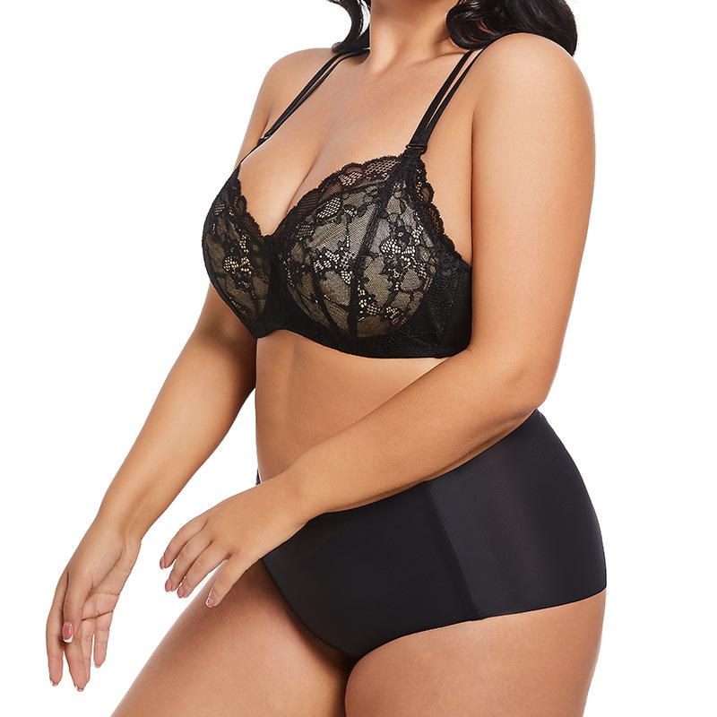 Große Größe Spitze Bügel Unterwäsche Sexy Push-up Brüste Um Erschlaffen Zu Verhindern Schmetterlingsrücken Tiefer V BH