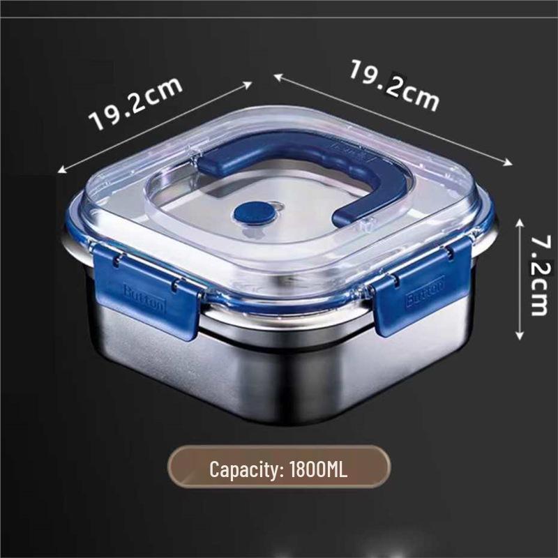 316 Stainless Steel Airtight Food Storage Container with Lid & Handle, Refrigerator-Safe Bento Box