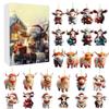 Cow Christmas Countdown 2D Flat Pendant Ornament Set