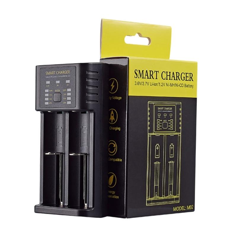 Universal Rechargeable Battery Charger Charging Adapter USB 2-Slot Battery Charging Tool for 18500/18650/18700/20700