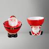 Creative Ceramic Bowl for Pets Featuring Santa Claus Design, Designed To Prevent Tipping with a High Footed Base, Adding a Festive Touch To Your Cat
