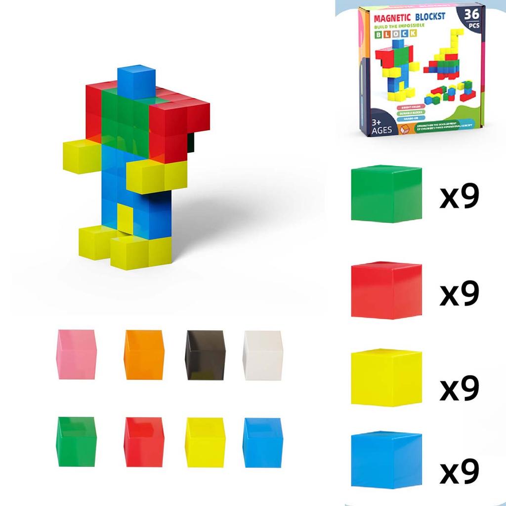 Non-Toxic Stacking Blocks Math Educational Toys For Child Montessori Magic Block Puzzle Toy Spatial Logical Thinking Training Game Rainbo