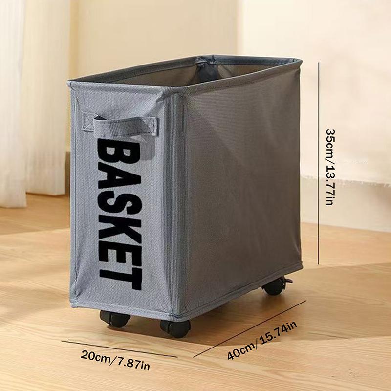 

Laundry Basket With Wheels Large Capacity Yoga Mat Storage Basket Multifunctional Foldable Waterproof Dirty Clothes Storage Bag M темно-сірий
