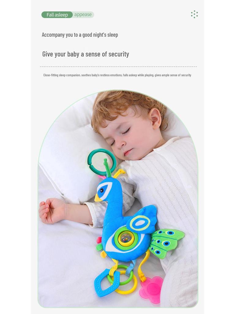 Happy Monkey Baby Stroller Pendant: Rotating Animal Rattle & Teether Toy