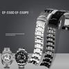 Per Casio EF-550 EF-524 Cinturino per Orologio in Acciaio Inossidabile 22mm Argento Cinturino Fibbia Déployante Bracciale Cinturino in Metallo Catena per Orologio da Uomo