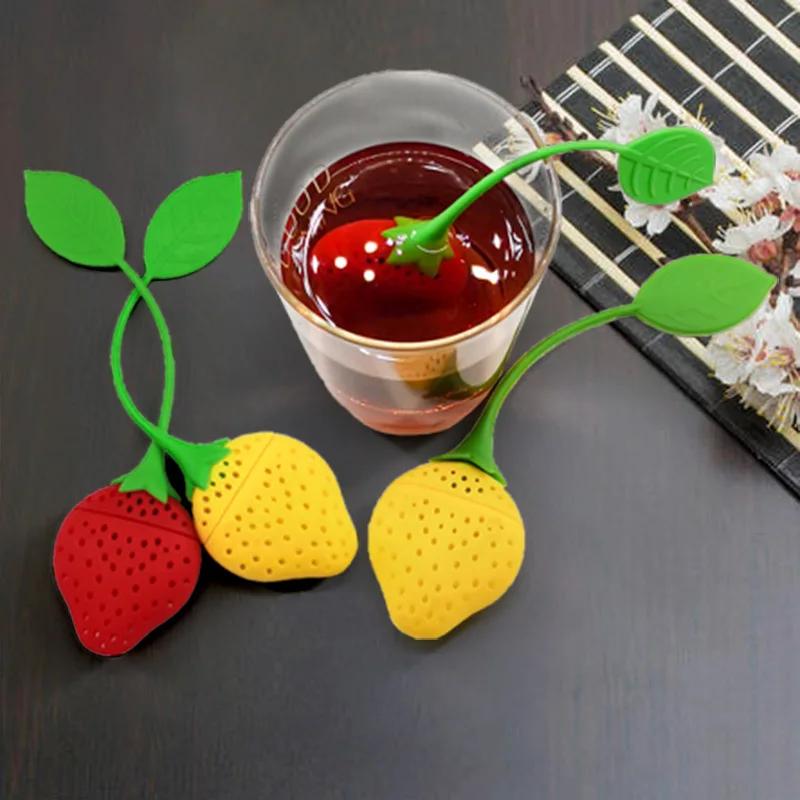 Erdbeer-Design Lose Tee Blatt Sieb Lose Kräutergewürz Infuser Filter Diffusor Kreative Bar Werkzeuge Küche Accessori
