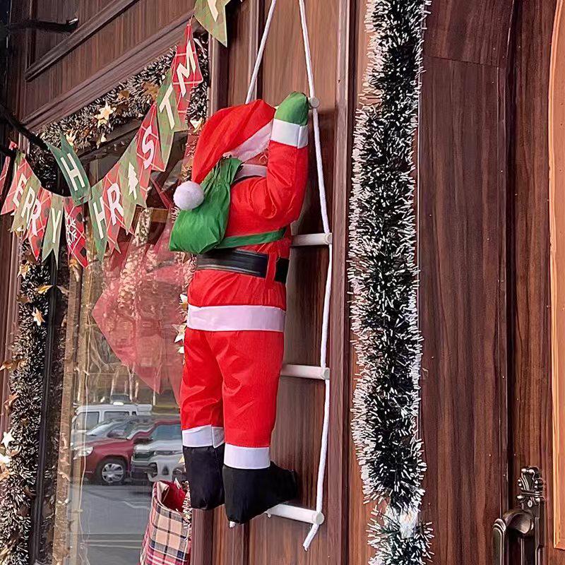 Santa Climbing Ladder Ornament - Window & Tree Decor