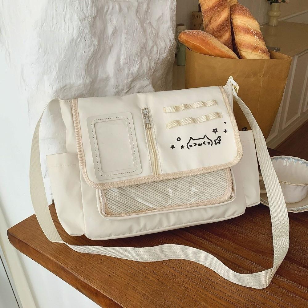 

Large Capacity Japanese Harajuku Bag Lightweight Waterproof Messenger Bag School белый
