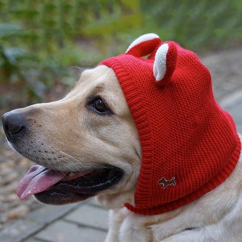 Winter Warm Big Dog Hat Cap Thickened Knit Pet Headwear Headgear for Medium Large Dogs Labrador Mascotas Costume Accessories