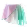 Womens Lace-up Gradient Chiffon Wrap Skirt Ballet Dance Training Gymnastics Performance Asymmetric Mini Skirt