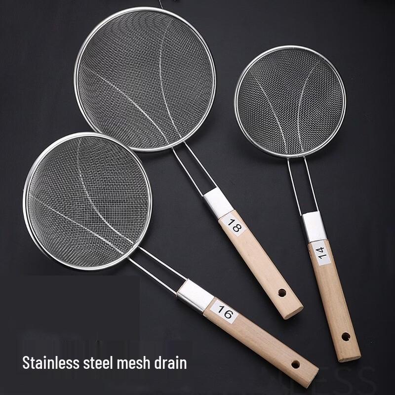 Edelstahl-Schöpflöffel mit langem Griff und Drahtgeflecht