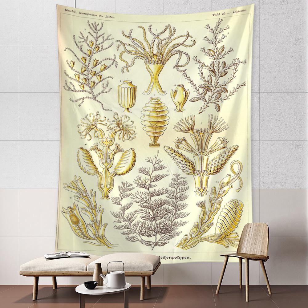 Octopus Jellyfish Classification Map Tapestry Wall Hanging Art Bohemian Style Psychedelic Dormitory Simple Home Decor