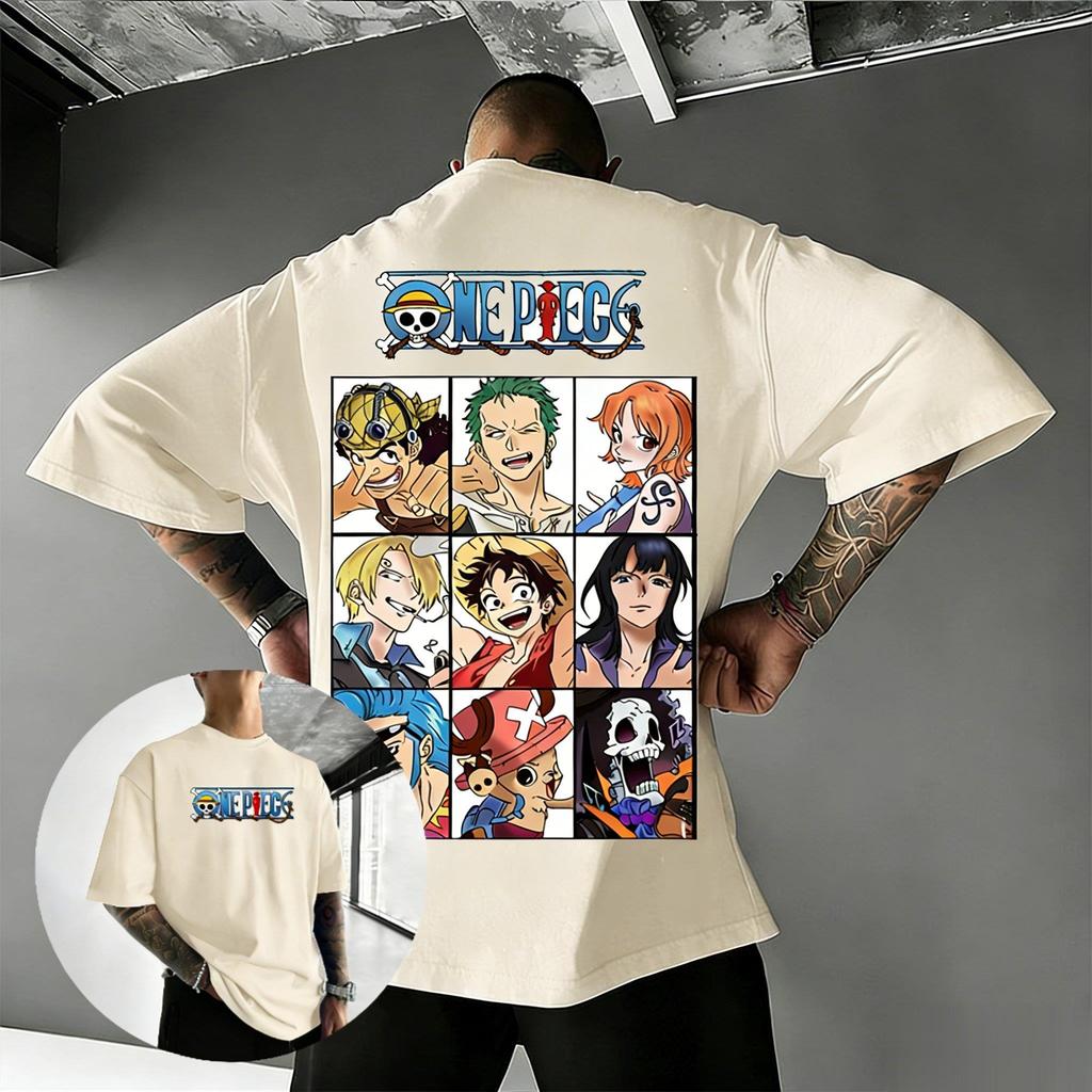 2026 Summer Y2k One Piece Anime T Shirt Men Women Luffy Zoro Nami Print Cotton Short Sleeve Tee Streetwear Casual Graphic Tops