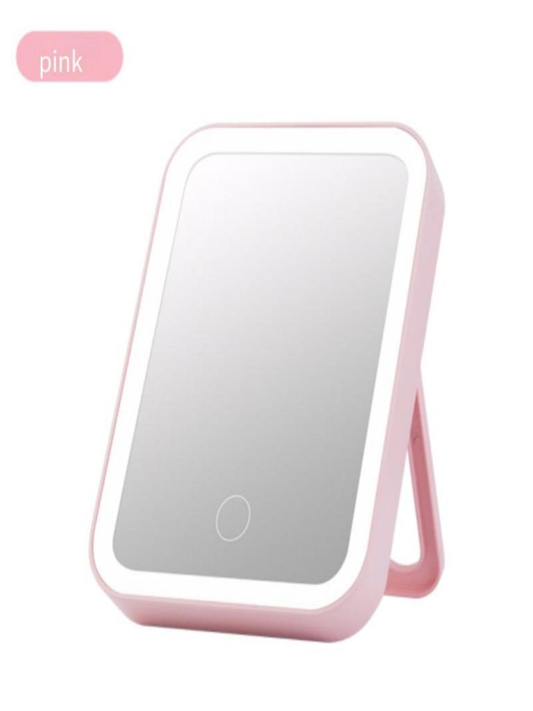 LED Makeup Mirror Lighted Cosmetic Mirror with Stand Dimmable Fill Light Len for Home Bedroom Desk Travel Portable Vanity Mirror