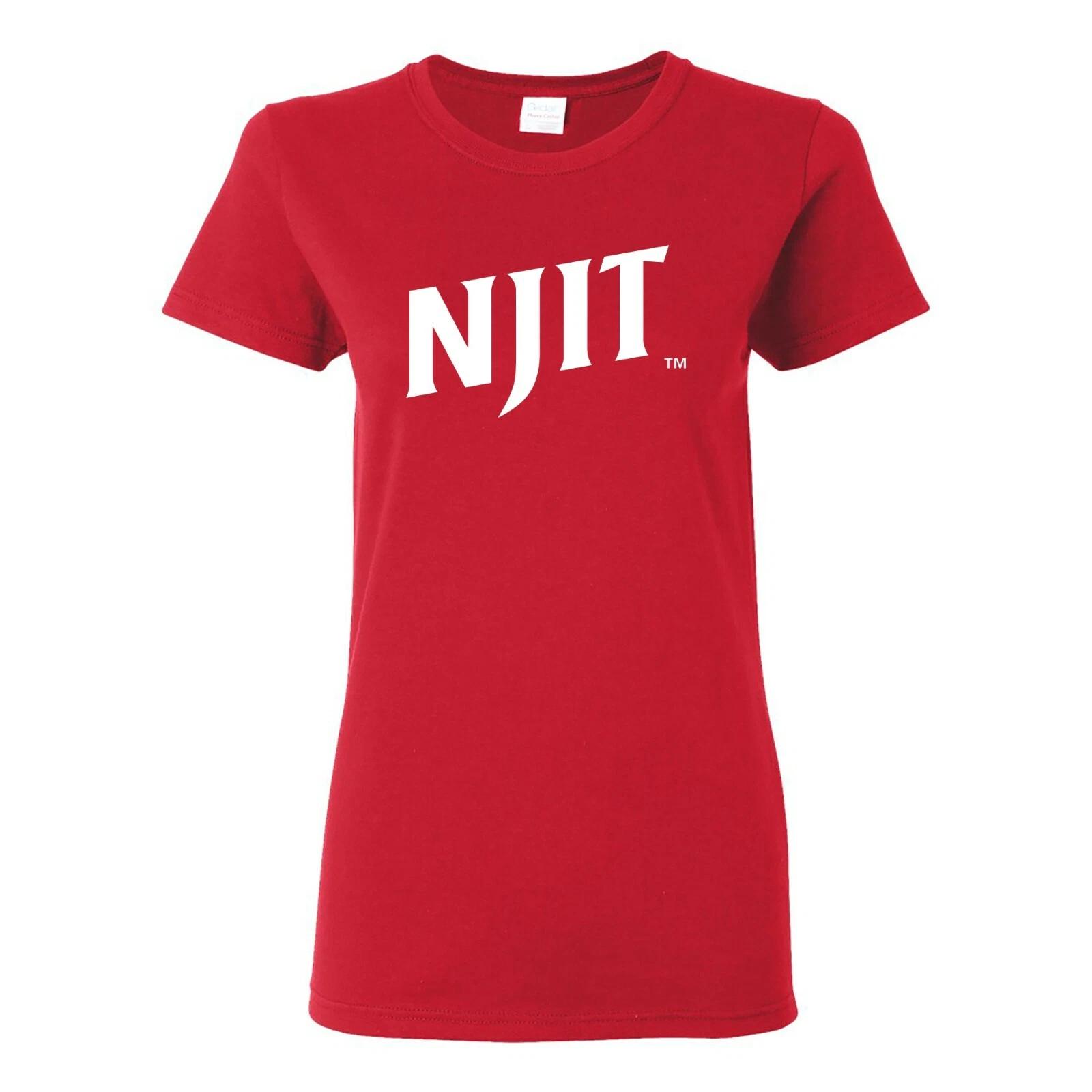 NJIT Highlanders Basic Block Licensed Womens Short Sleeve T Shirt - Red 4XL