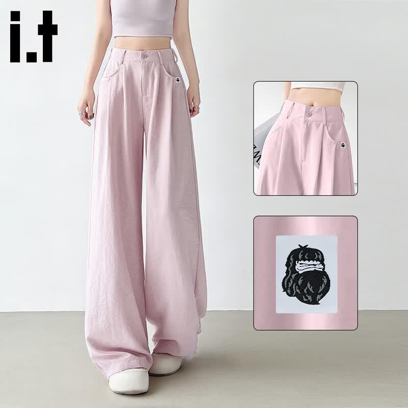 Fingercroxxit Women s High-Waist Wide-Leg Suit Pants