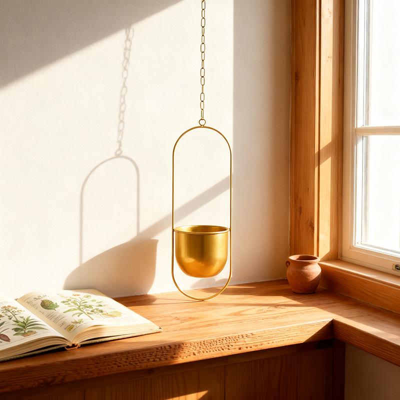 European Wrought Iron Hanging Hydroponic Planter for Spider Plants