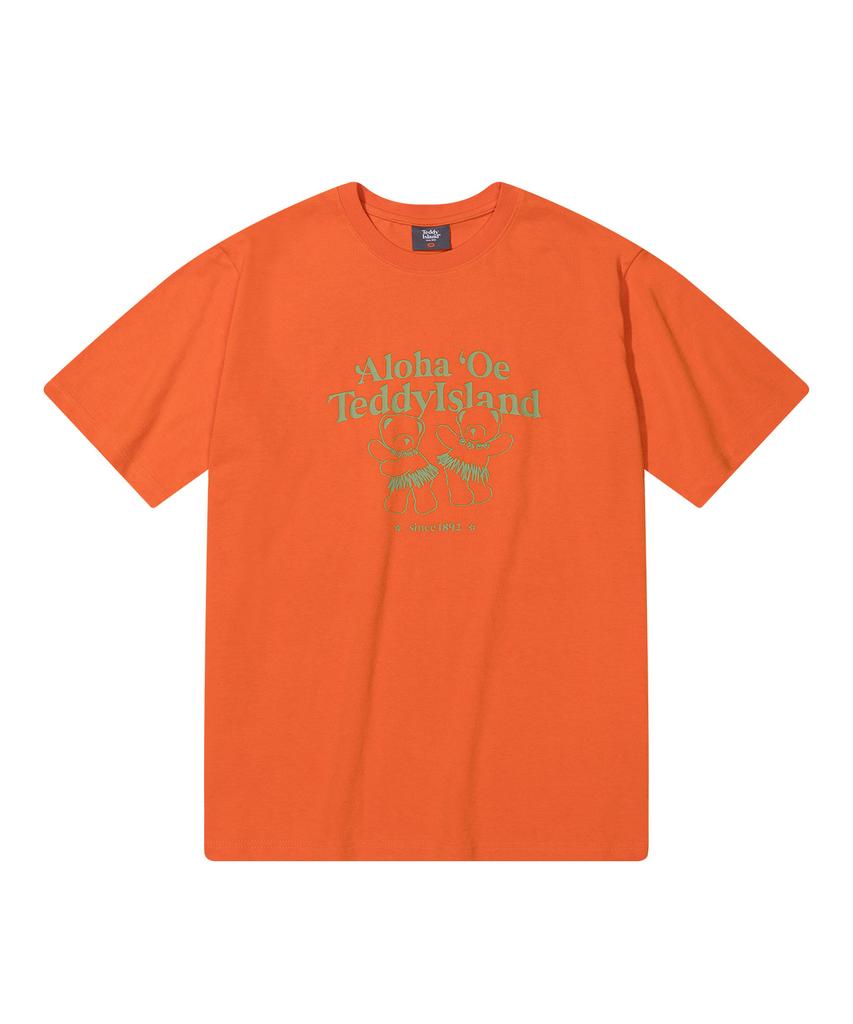TEDDYISLAND Aloha Teddy Short Sleeve Orange