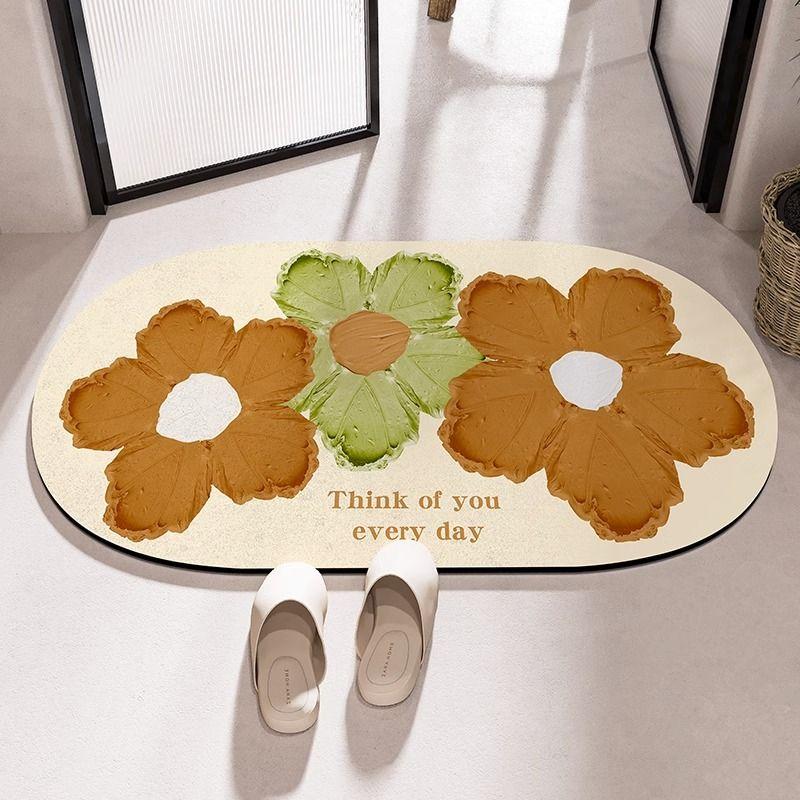 Customizable Size Diatom Mud Absorbent Floor Mat Bathroom Door Cushion Non-slip Toilet Mat Toilet Yiwu Carpet