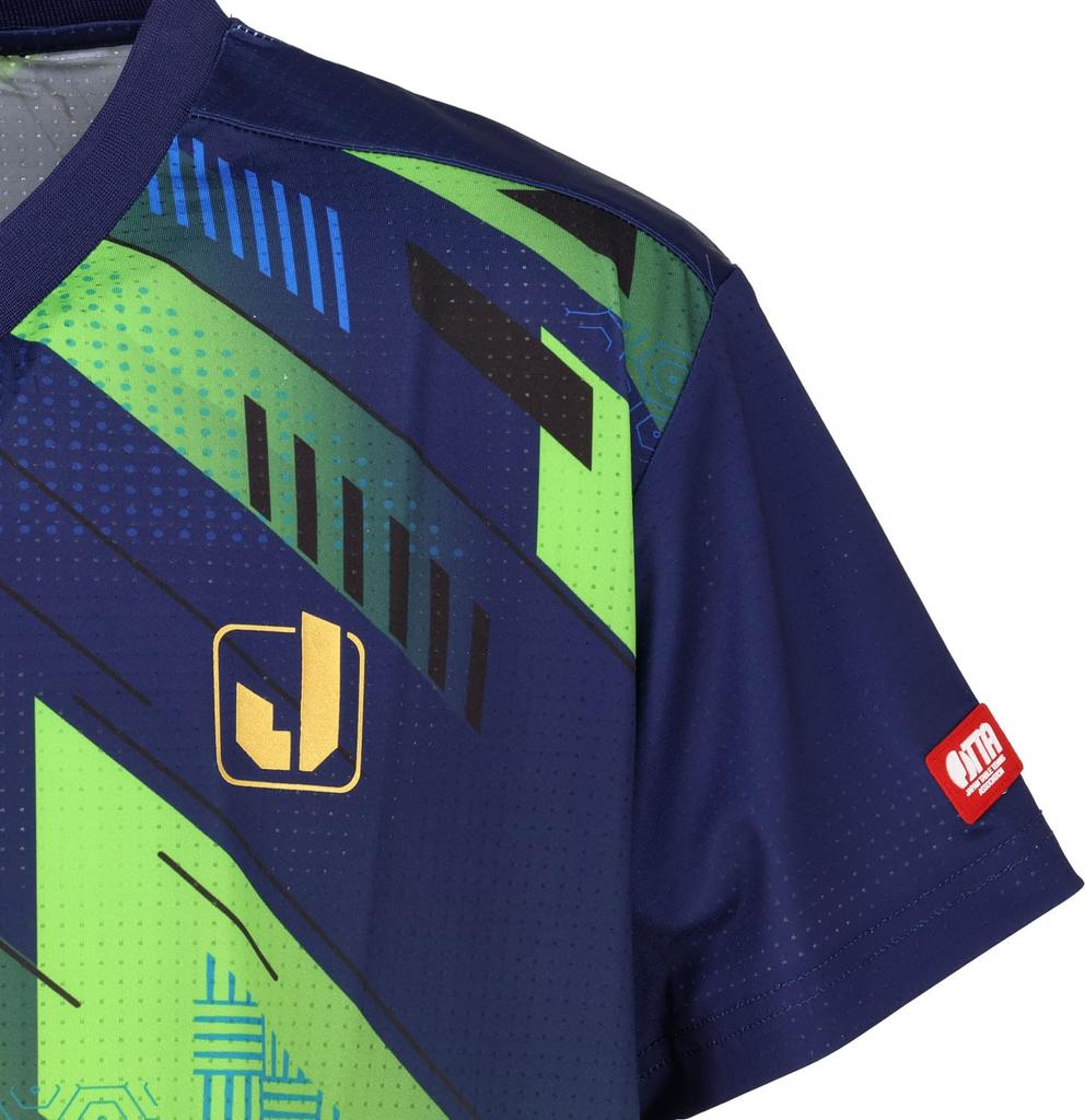 JUIC Galaxy-J Table Tennis Game Shirt, Officially Approved by the Japan Table Tennis Association (J.T.T.A.), Unisex, Navy Green (NG), Size L (5659)