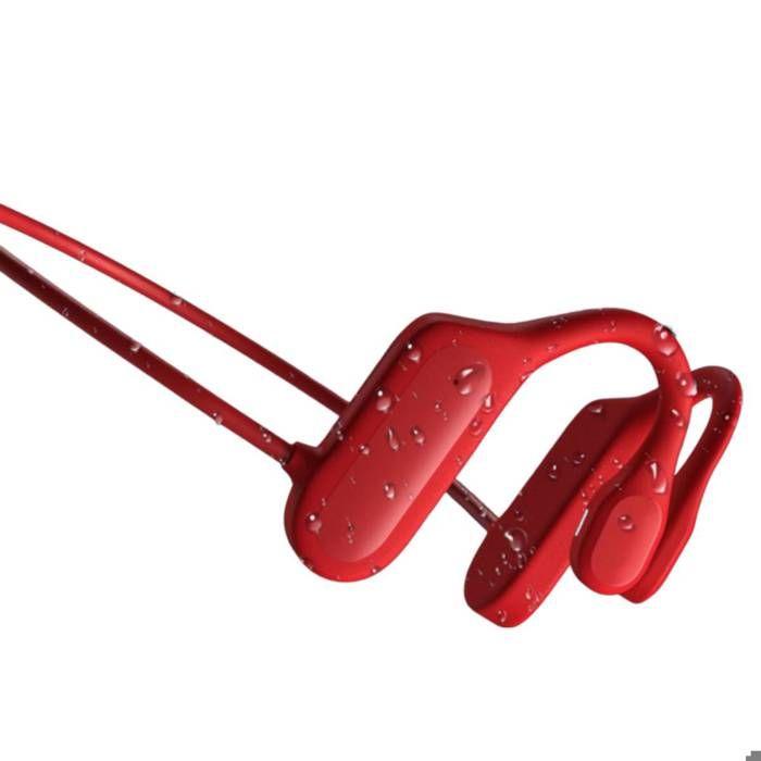 Bone Conduction Headphones - AVIZAR - Malibu - Bluetooth 5.2 - Red - Sweat Resistant