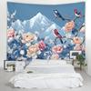 Vibrant Giant Monarch Butterfly Tapestry, Colorful Wildflower Meadow Cloud Sky Nature Art Wall Cloth For Bedroom Fresh Decor