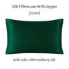 22 Momme Silk Zipper Pillowcase 1pc 100% Nature Mulberry Silk Muticolor Pillow Case For Healthy Standard Queen King