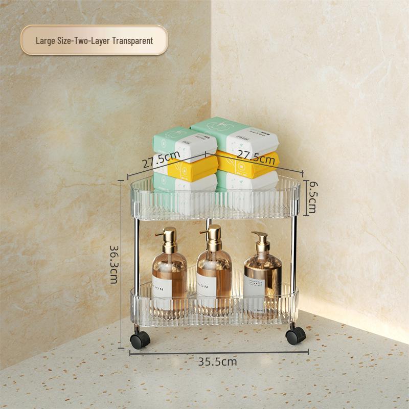 Bathroom Rolling Storage Rack: 2 To 4-Layer Multi-Tier Movable Organizer for Toilet and Washbasin Areas