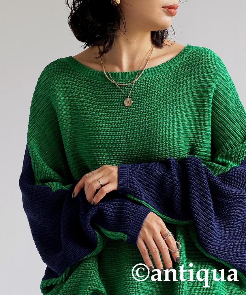 antiqua Knit Long One Size Green Women's 2-Way Top, Sleeve, PN-00477, 30,
