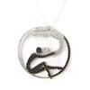 Altesse [N3247] - Silver Necklace 'Romeo and Juliet' Black White