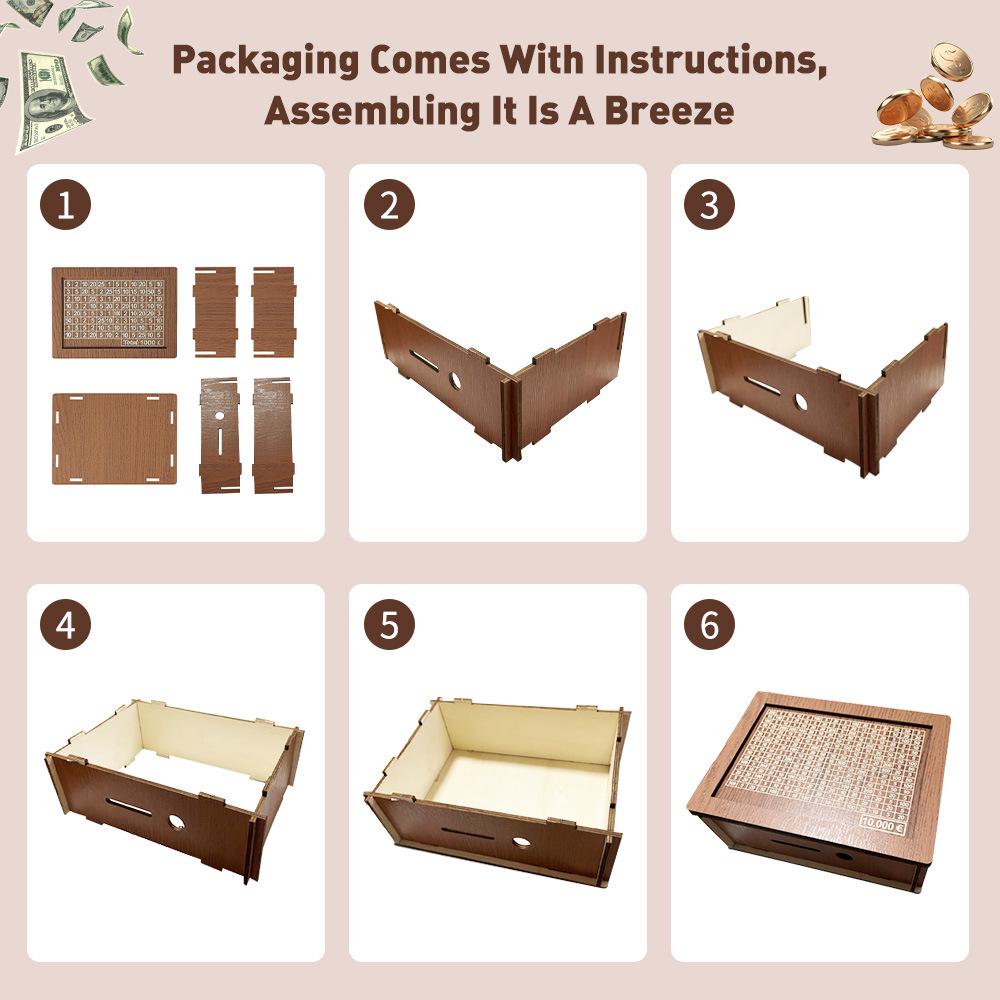 Wooden Counter Piggy Bank: Cross-Border Spot Money Box