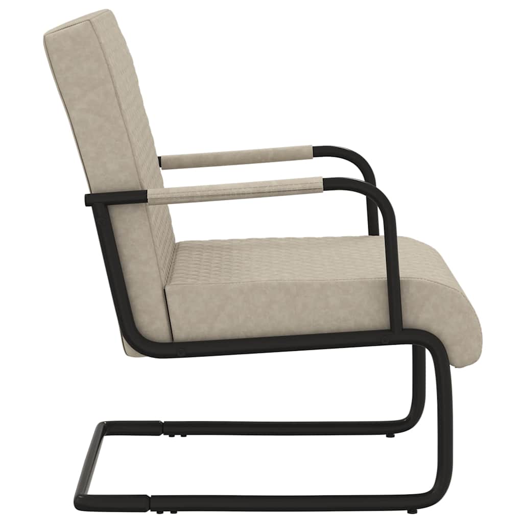 Cantilever Chair Light Gray Faux Leather