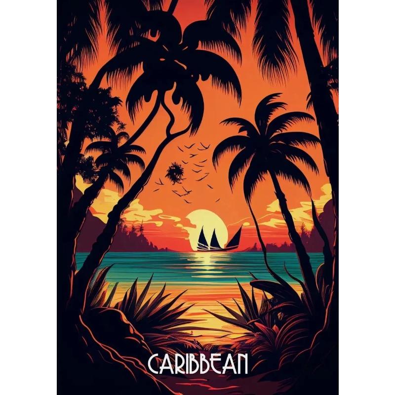 Vintage City Caribbean Egypt Venice Rome Dubai Landscape  Art Poster Canvas Painting Wall Prints Picture Living Room Home Decor