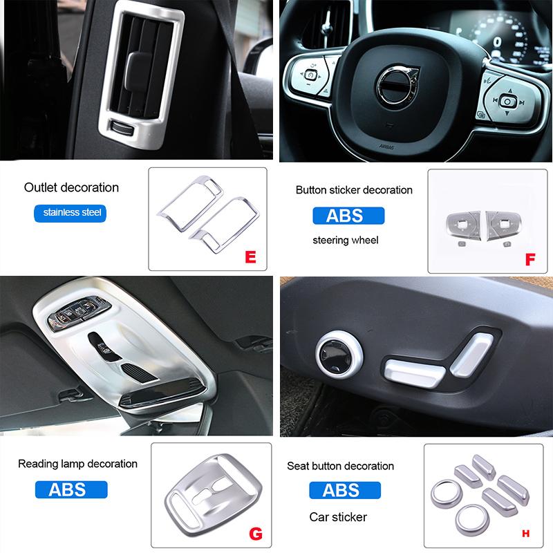 Autoaufkleber ABS für VOLVO xc60 Zubehör 2018 Auto Dekorationsaufkleber Innenraumleiste