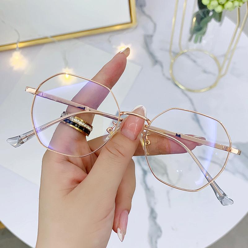 

Очки для коррекции близорукости с металлическим многоугольным оправой, для женщин и мужчин, диоптрий -0.5 -1.0 -1.5 -2.0 -2.5 -3.0 -3.5, сверхлегкие. 0 розового золота