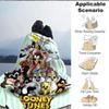 1pc Looney Tunes Characters Flannel Throw Blanket Lightweight Soft Warm All Season Blanket for Sofa, Bed, Travel,L1029010