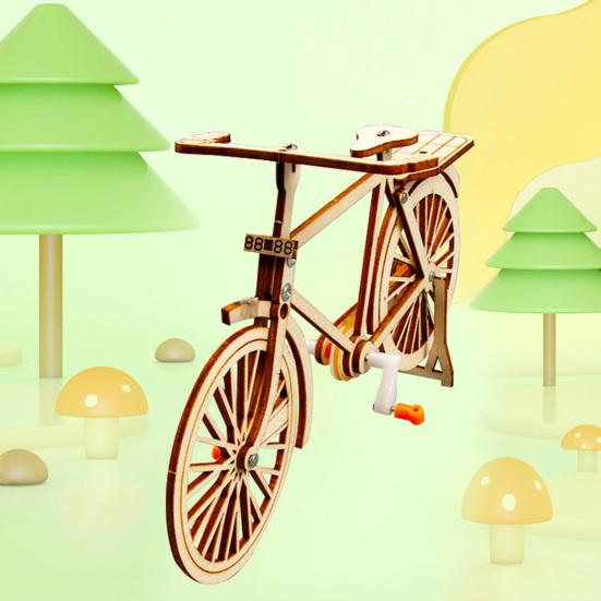 1 Set Holzfahrradmodell Pädagogisches DIY Handmontage Mini Fahrrad Spielzeug Heim Büro Desktop Dekoration Ornament Kleinkinder Jungen Mädchen Geschenk