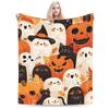 Happy Halloween Cartoon Blanket Cover Velvet  Warm Throw Blanket for Car Sofa Couch Bed Rug