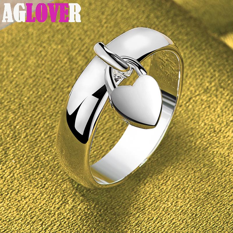 Bijuterii inel de blocare a inimii din argint 925