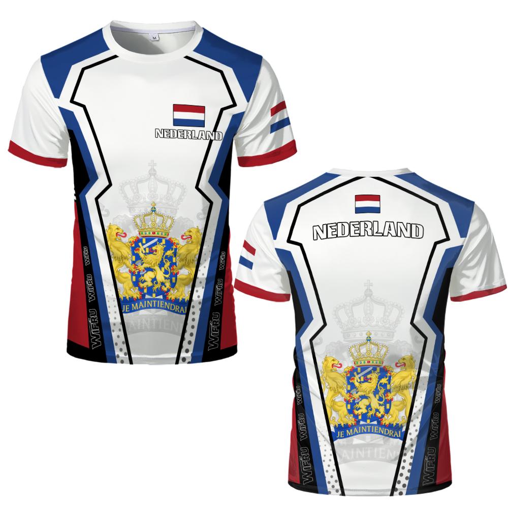 Netherlands Flag 3D Print T-shirts Men Women Nederland Emblem Graphic Tee Men's Casual Streetwear Breathable Football Jersey