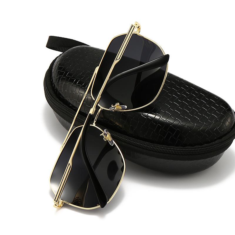 Polarized, Sunglasses Men'S Retro Toad Sunglasses High Definition Polygon Double Beam Tide Metal Ins Fashion