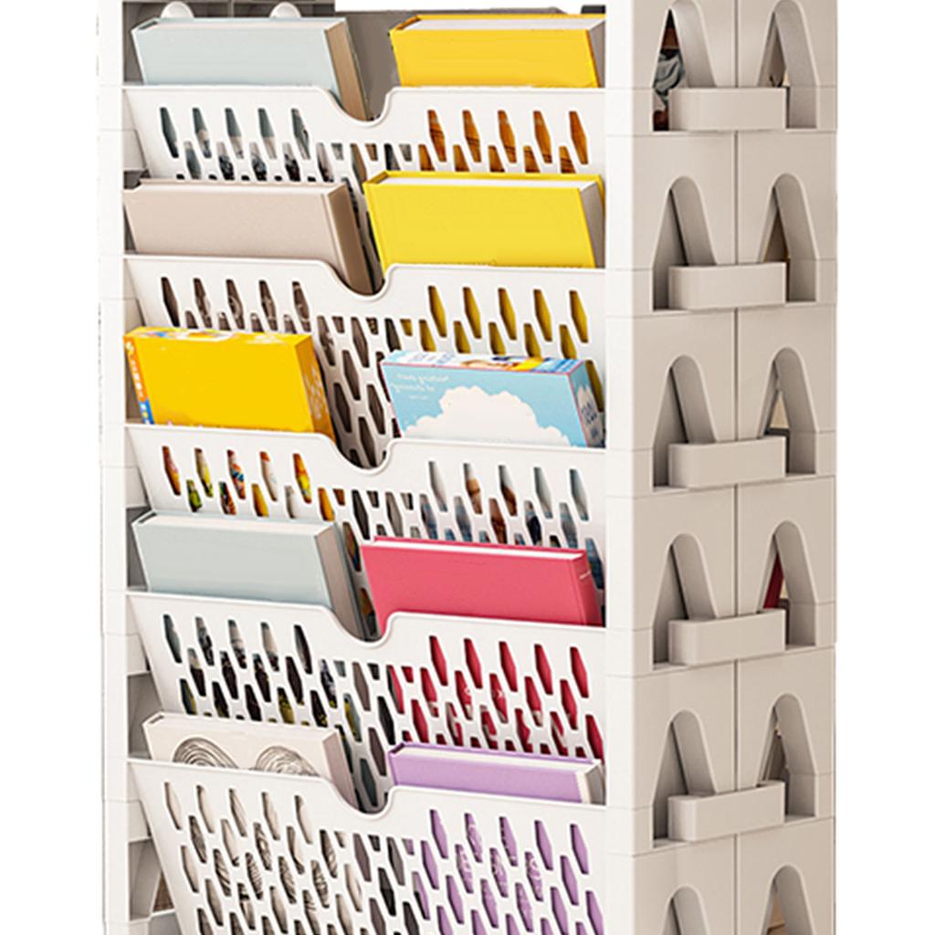 Book Rack Storage Bookshelf Small Storage Bookshelf Bookcase Large Capacity Easy Access for Living Room Bedroom Double