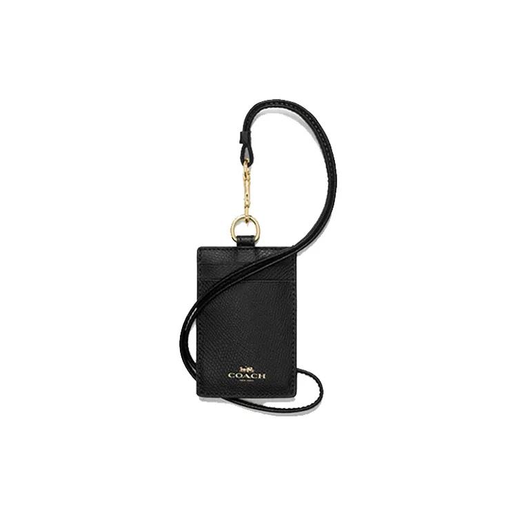 COACH Lanyard Leather Card Holder Women`s