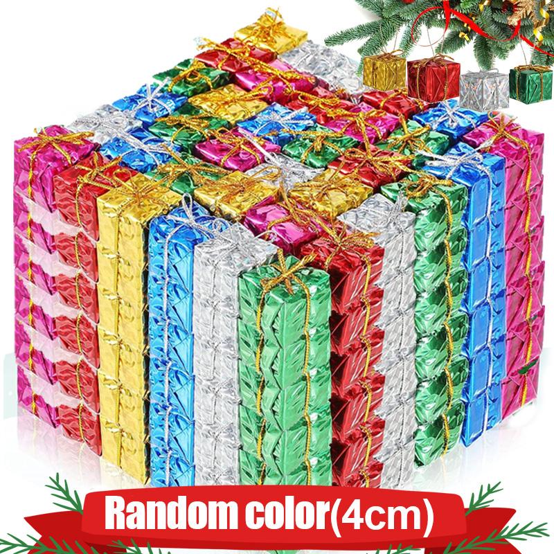 12–120 Stück Mini-Geschenkboxen, Anhänger zum Aufhängen am Weihnachtsbaum, bunte Schaumstoff-Geschenkbox, Ornamente, DIY, Neujahrsparty, Heimdekoration