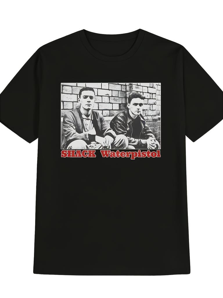 Men'S And Women'S Brick Wall Photo Print SHACK Water Pistol Unisex 100% T-Shirt, Soft, All Season Casual Streetwear Essential, All