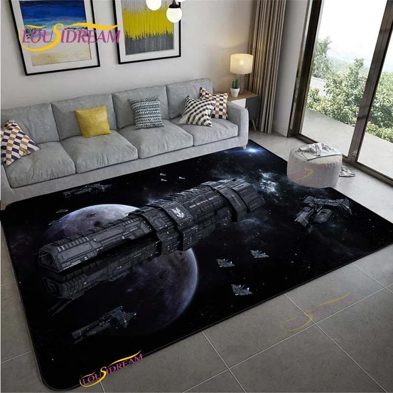 3D Space Ship Station Carpet for Living Room Bedroom Table Cinema Rug Kitchen Door Kids Un-slip Floor Mat Alfombra Birthday Gift