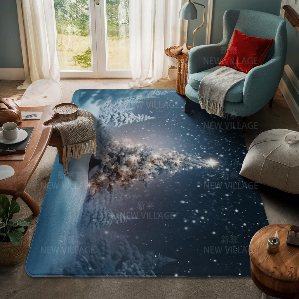 House Entrance Carpet Home Door Mat Living Room Bath Foot Bathroom Non-slip Water Absorption Rugs Bath Merry Christmas Winter